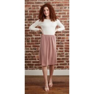 Mimu Maxi Slip On Skirt Mauve Womens XS Linen Blend New